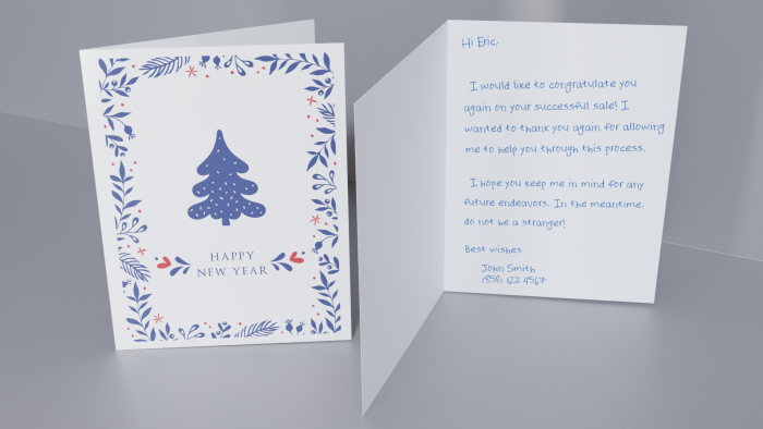 Seasonal Card - Winter - Happy New Year Blue