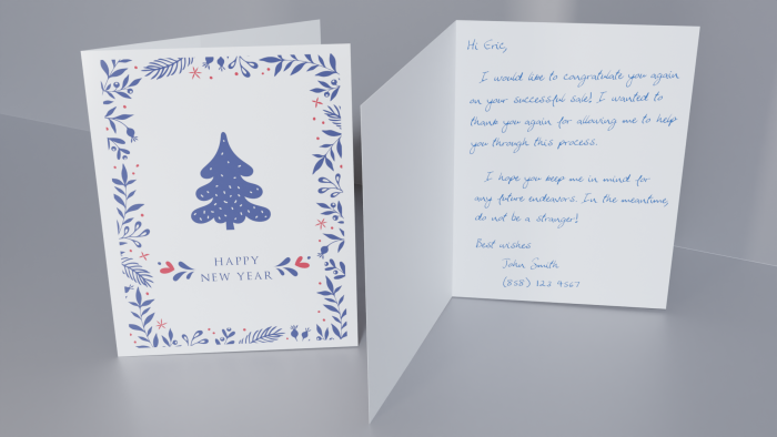 Seasonal Card - Winter - Happy New Year Blue