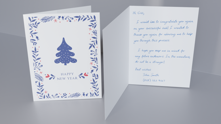 Seasonal Card - Winter - Happy New Year Blue