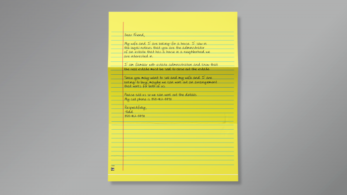 Probate Letter