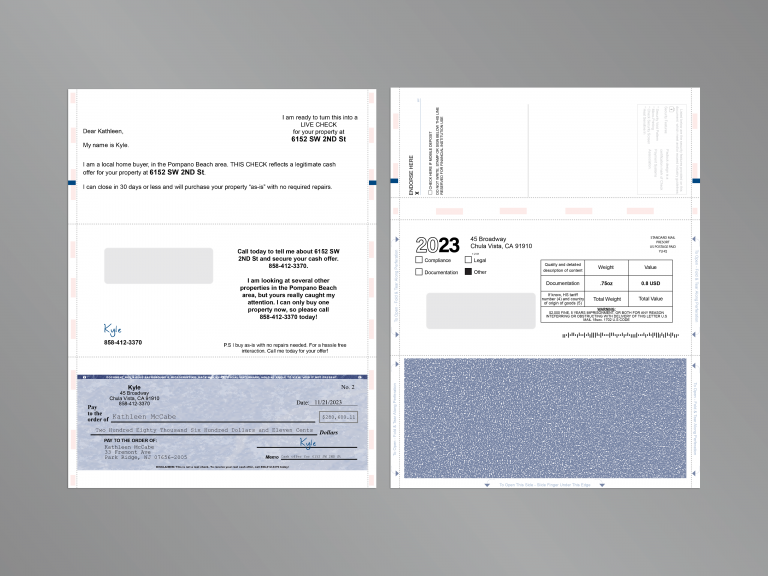 Official Pressure Sealed Check Letters